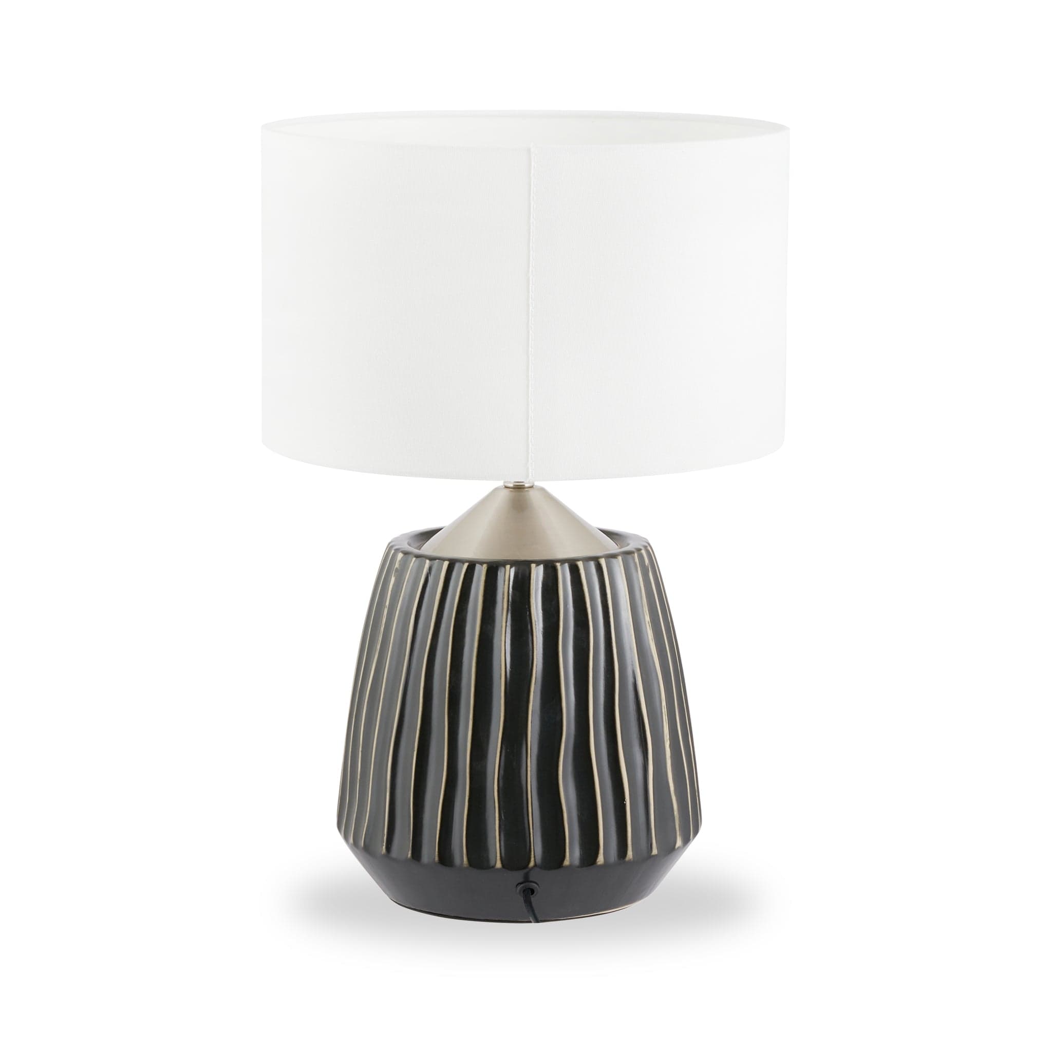 Artemis Textured Brushed Silver Table Lamp